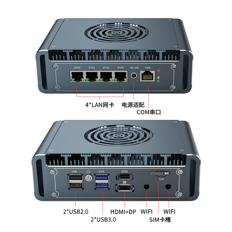 Pfsense Firewall Router 2.5G 4 I226 - 2.5G Fanlı Mini PC Router 13620H