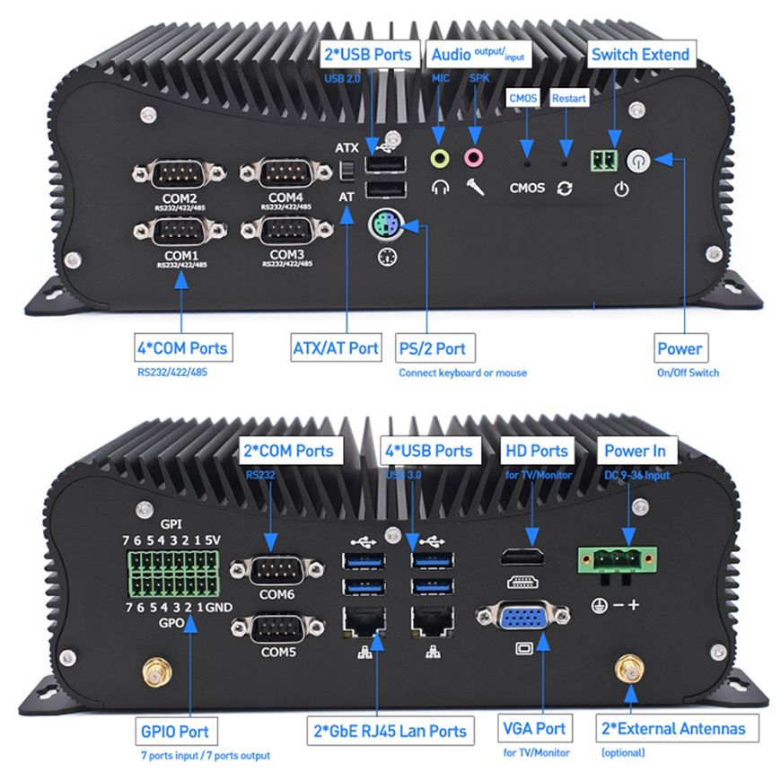 13. Nesil Fansız Mini Endüstri - Fanless Industrial Pc Rs485 Core I7 incelemesi ve fiyatı