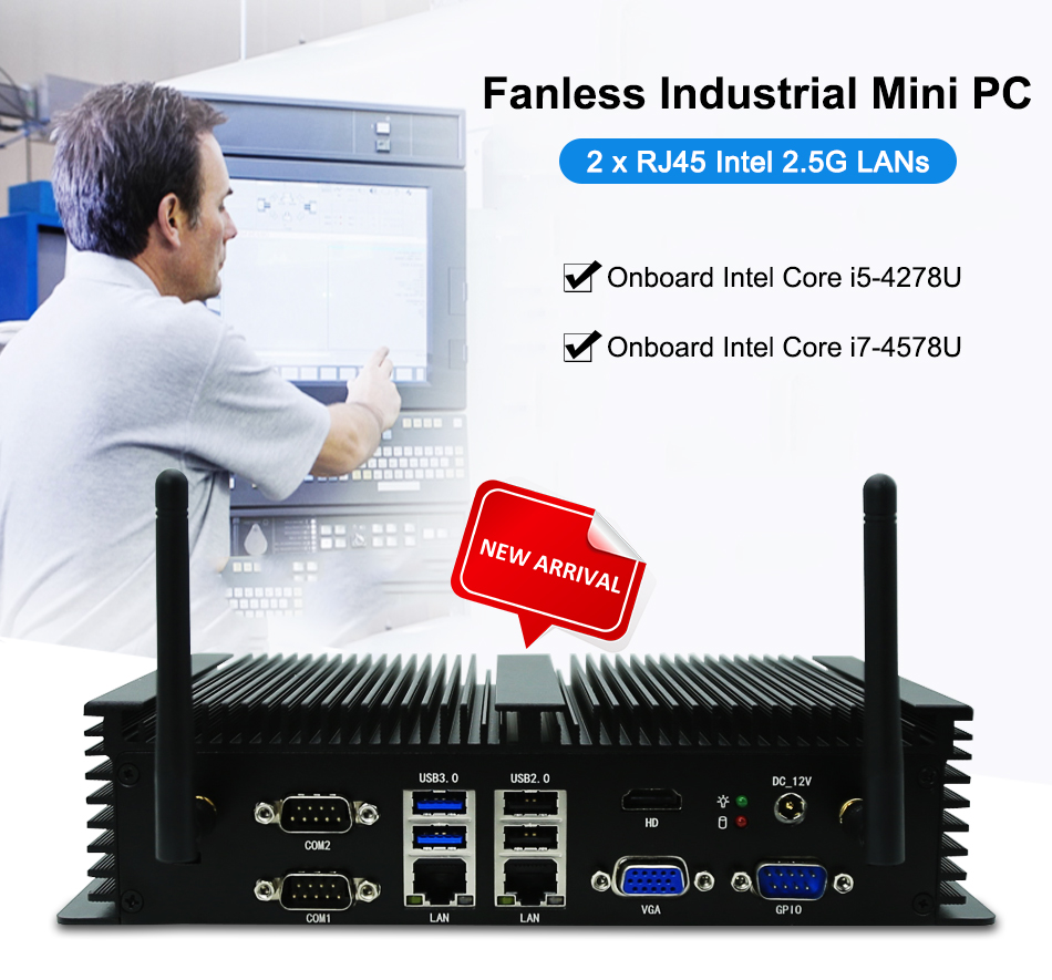 Fansız Gömülü Bilgisayar Intel - Fanless Industrial Pc Rs485 Core I7 incelemesi ve fiyatı
