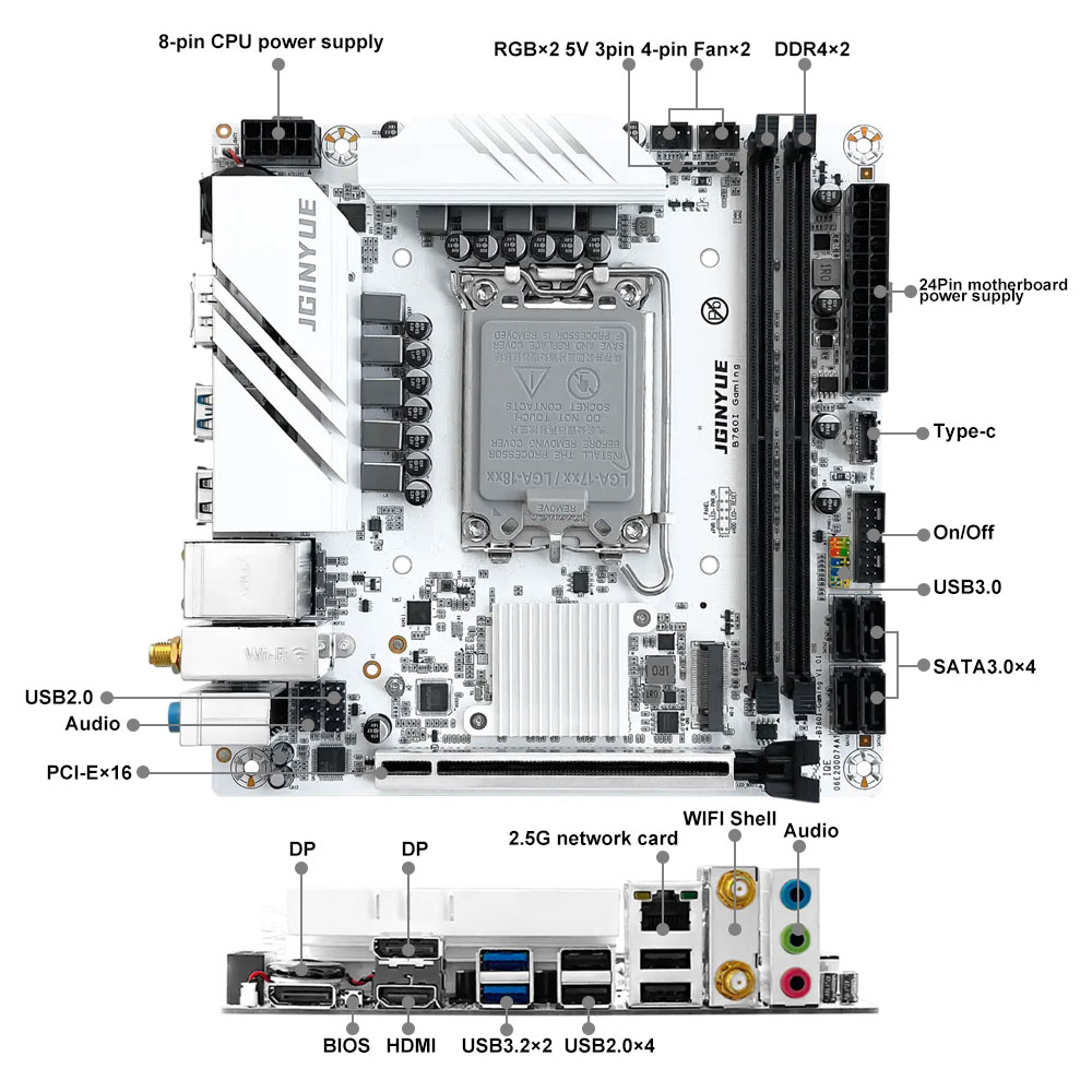 JGINYUE B760 Anakart LGA 1700  - Lga1700 Itx Motherboard Ddr5 incelemesi ve fiyatı