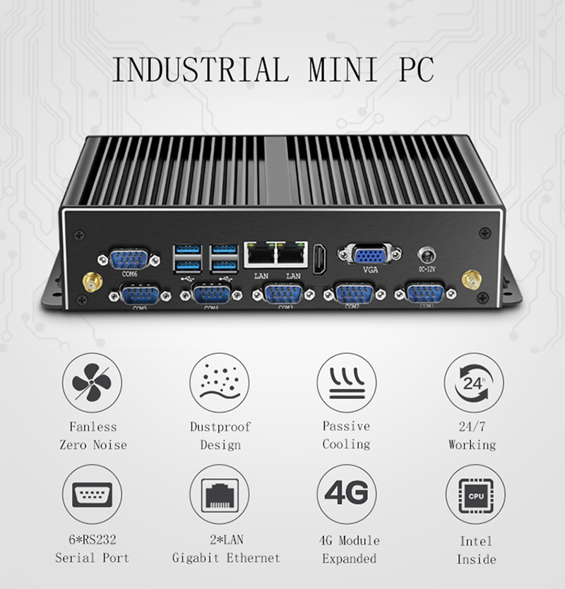 Endüstriyel Mini PC Fansız Çif - Fanless Industrial Pc Rs485 Core I7 incelemesi ve fiyatı